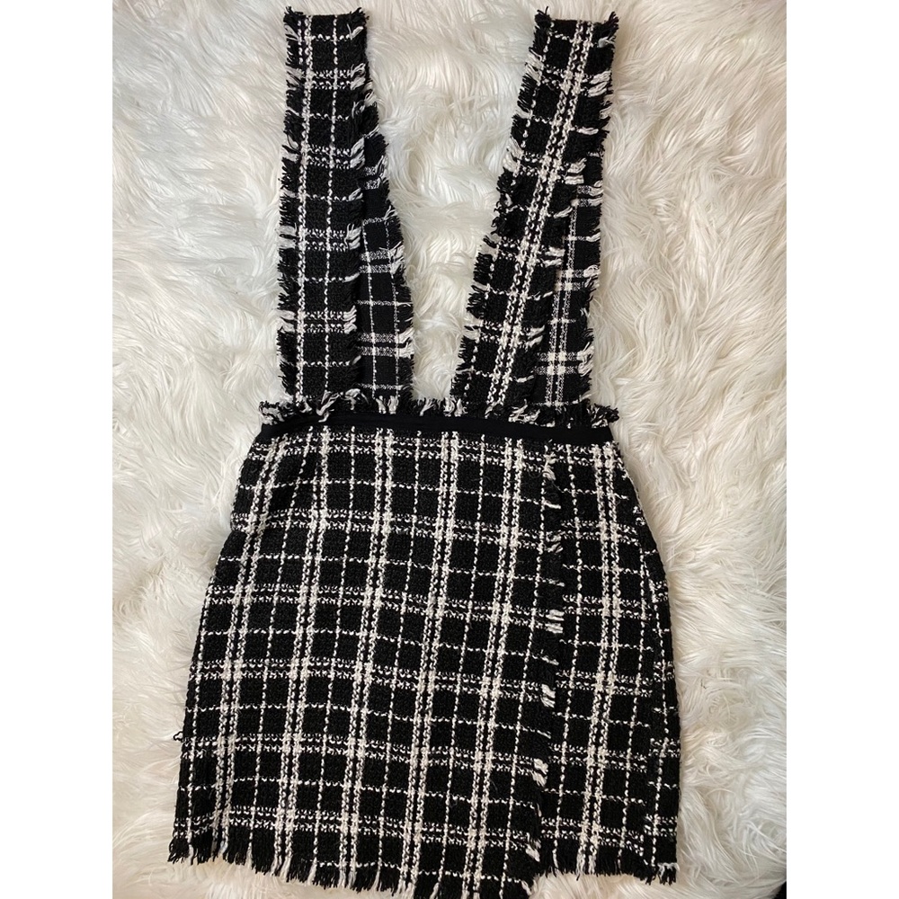 Plaid Overall Dress